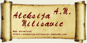 Aleksija Milisavić vizit kartica